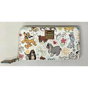Dooney & Bourke - Disney Dogs Paw Prints Wallet - Pluto Stitch Copper Lady Tramp